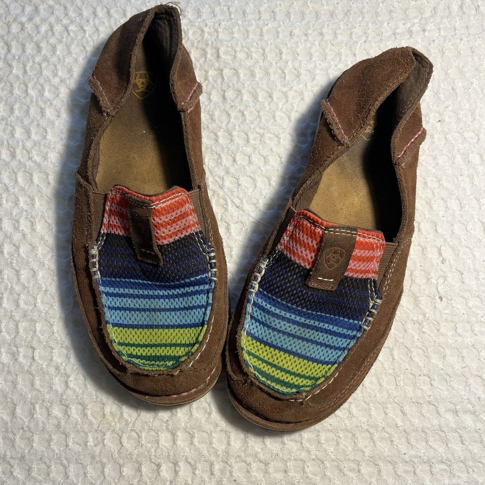 Ariat Cruiser Shoes Women's 6B Palm Brown Serape Mesh Slip On Western Cowgirl